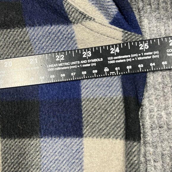 VTG Open Trails Shacket Men XL Blue Plaid Flannel Shirt‎ Jacket Long Sleeve Work - Picture 7 of 14